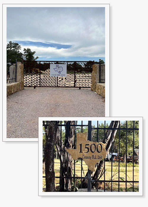 Gated entry for R & D Boat and RV storage in Bertram, TX Burnet County - Hill Country, TX